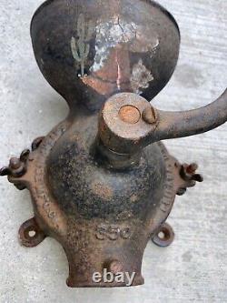 Antique Enterprise No. 350 Wall Coffee Grinder Mill Missing Catch Pot Cast Iron