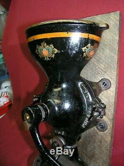 Antique Enterprise No. 350 Wall Coffee Grinder Mill with Original Catch Pot RARE