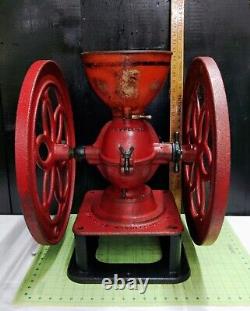 Antique Enterprise No 9 Coffee Grinder 1898 Two Wheel Coffee Mill Granulator