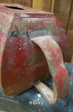 Antique Enterprise Red Metal Coffee Hopper for Grinder Made in USA