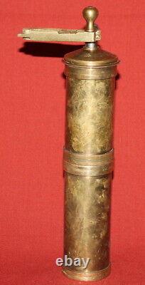 Antique European Brass Food Nuts Coffee Grinder Mill