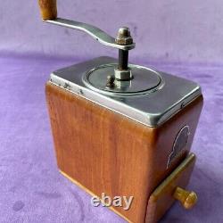 Antique European Wooden Coffee Grinder Good Condition COLECTABLES