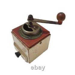 Antique European Wooden Mini Coffee Mill Grinder Working Condition COLECTABLES