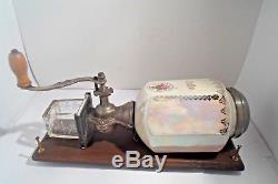 Antique Farmhouse Wall Coffee Grinder Excellent Pearl Luster Cottage Chic