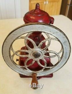 Antique Flywheel Cast Iron JMF Coffee Grinder Mill Made In Spain Jose Mas Front