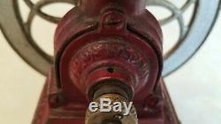 Antique Flywheel Cast Iron JMF Coffee Grinder Mill Made In Spain Jose Mas Front