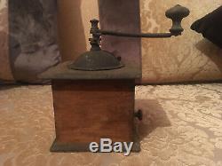 Antique French Peugeot Freres Valentigney Doubs Hand Mill Coffee Grinder Vintage