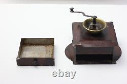 Antique German Dollhouse Rock & Graner Enameled Tin Coffee Grinder Miniature