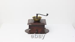 Antique German Dollhouse Rock & Graner Enameled Tin Coffee Grinder Miniature