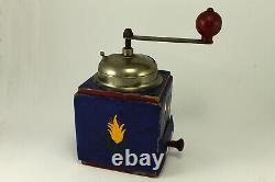 Antique German Geska Qualitt Wooden Coffee Grinder Hand Painted 1930's