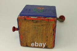 Antique German Geska Qualitt Wooden Coffee Grinder Hand Painted 1930's