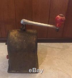 Antique German O. G. J. Gesch Metal Moccamuhle Coffee Mill Grinder Vintage Spice