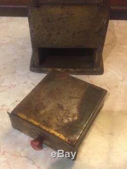 Antique German O. G. J. Gesch Metal Moccamuhle Coffee Mill Grinder Vintage Spice