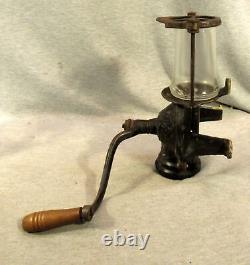 Antique Glass And Cast Iron Coffee Bean Grinder And Glass Catcher By Premier
