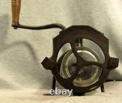 Antique Glass And Cast Iron Coffee Bean Grinder And Glass Catcher By Premier