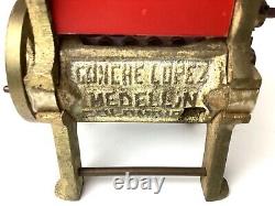 Antique Gonche Lopez Medellin Colombia Cast Iron Table Top Coffee Grinder