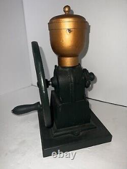 Antique Green Painted Cast Iron Stephens' London Coffee Grinder