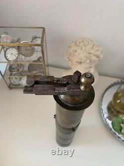 Antique Grinder, Grinder Coffee' Brass For Cabinet Or Pantry Engraved IN Hand
