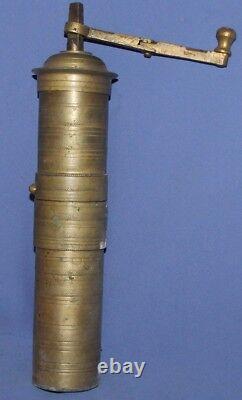 Antique Hand Made Heavy Brass Coffee Grinder MILL