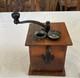 Antique Handcrafted Wooden Coffee Grinder With Black Handle