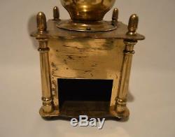 Antique Heavy Brass Coffee Mill Grinder Wood Knob & Box