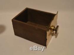 Antique Heavy Brass Coffee Mill Grinder Wood Knob & Box