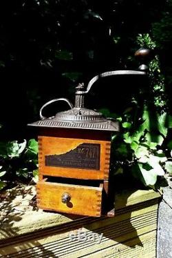 Antique Imperial MFG. CO No. 747 Wooden and Cast Iron Coffee Grinder Drawer C. 1900