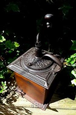 Antique Imperial MFG. CO No. 747 Wooden and Cast Iron Coffee Grinder Drawer C. 1900