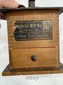 Antique Imperial Mill #747 Arcade Coffee Grinder Patented 1889 Excellent