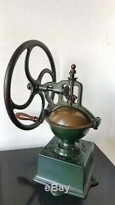 Antique Industrial Cast Iron Balance Wheel Coffee Grinder A. 2 Peugeot France