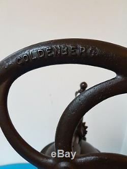 Antique Industrial Cast Iron Balance Wheel Coffee Grinder Goldenberg N. 2 Germany