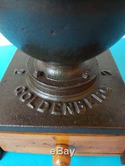 Antique Industrial Cast Iron Balance Wheel Coffee Grinder Goldenberg N. 2 Germany