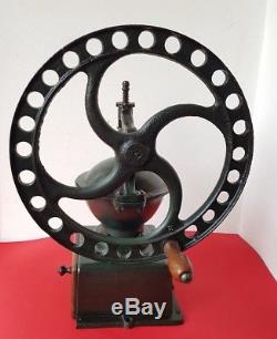 Antique Industrial Cast Iron Balance Wheel Coffee Grinder Zassenhaus N. 2 Germany