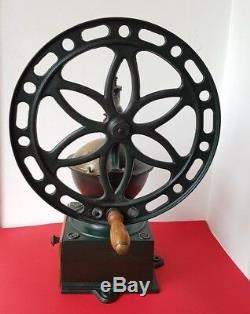 Antique Industrial Cast Iron Balance Wheel Coffee Grinder Zassenhaus N. 3 Germany