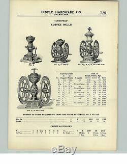 Antique Industrial Double Balance Wheel Enterprise # 3 Coffee Grinder