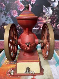 Antique JOHN WRIGHT Cast Iron COFFEE MILL or GRINDER