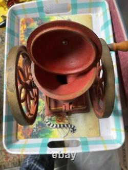 Antique JOHN WRIGHT Cast Iron COFFEE MILL or GRINDER
