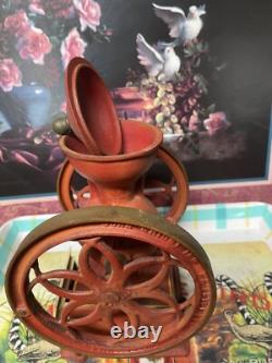 Antique JOHN WRIGHT Cast Iron COFFEE MILL or GRINDER