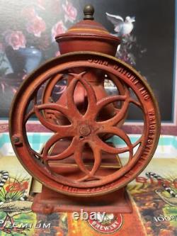 Antique JOHN WRIGHT Cast Iron COFFEE MILL or GRINDER