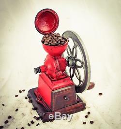 Antique LIE PATENTADO Coffee Grinder Mill Cast-Iron Moulin Molinillo cafe RED