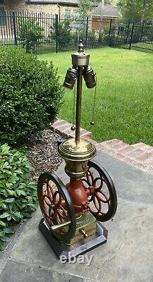 Antique Lamp Iron Coffee Grinder Enterprise Mfg Philadelphia PA Rewired 1 of 2