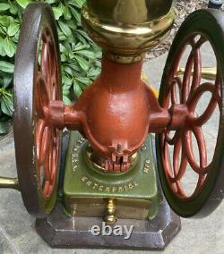 Antique Lamp Iron Coffee Grinder Enterprise Mfg Philadelphia PA Rewired 1 of 2