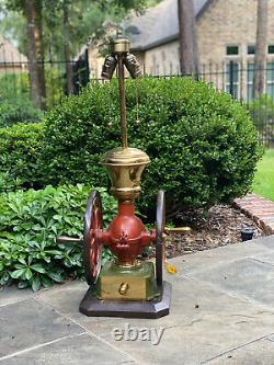 Antique Lamp Iron Coffee Grinder Enterprise Mfg Philadelphia PA Rewired 1 of 2