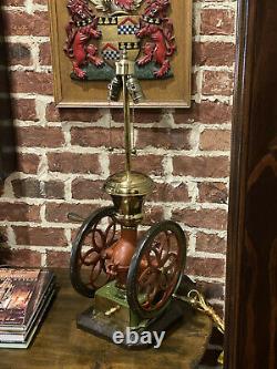 Antique Lamp Iron Coffee Grinder Enterprise Mfg Philadelphia PA Rewired 1 of 2