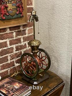 Antique Lamp Iron Coffee Grinder Enterprise Mfg Philadelphia PA Rewired 1 of 2