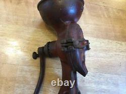 Antique Landers Frary & Clark 01 Crown Coffee Mill Cast Iron Grinder Vintage Red