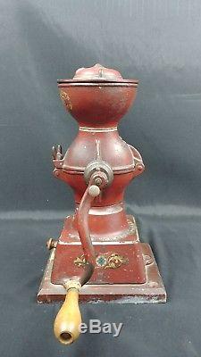 Antique Landers Frary & Clark Cast Iron Coffee Grinder with Base #11
