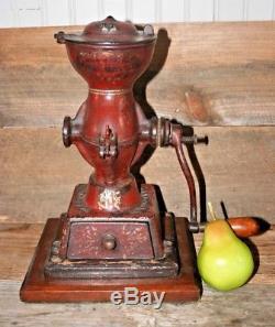 Antique Landers Frary & Clark Cast Iron Crown Coffee Mill Grinder #11 L. F. & C