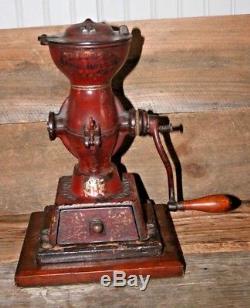 Antique Landers Frary & Clark Cast Iron Crown Coffee Mill Grinder #11 L. F. & C