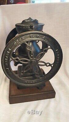 Antique Landers Frary & Clark Two Wheel Coffee Grinder Mill #20 Cast Iron